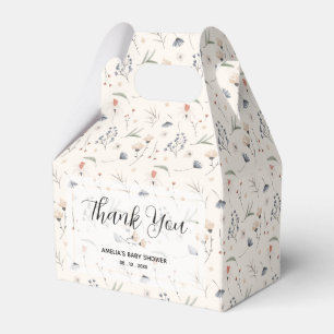 Wildflowers on Ivory Baby Shower Favor Boxes