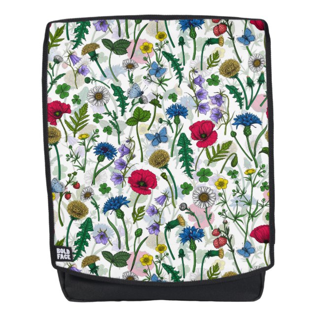 Wildflowers on off white backpack (Front)