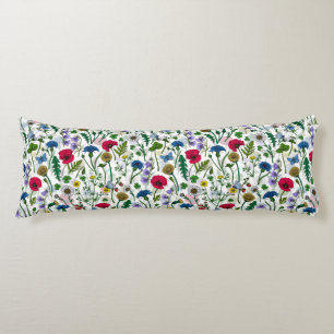 Wildflowers on off white body pillow