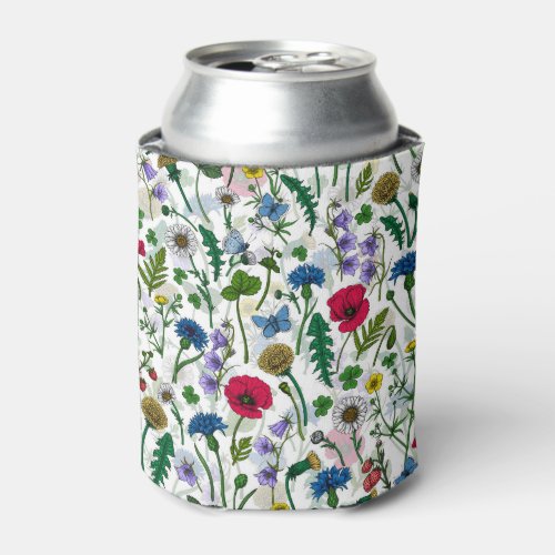 Wildflowers on off white can cooler