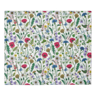 Wildflowers on off white duvet cover