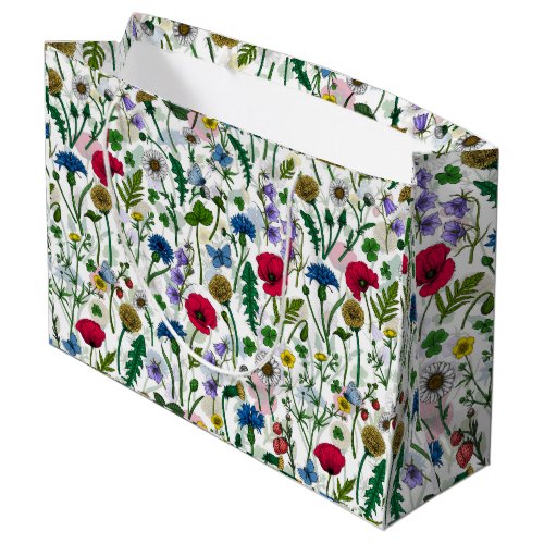 Wildflowers on off white large gift bag