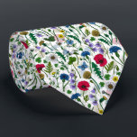 Wildflowers on off white neck tie<br><div class="desc">Hand-painted collection of various wild flowers.</div>