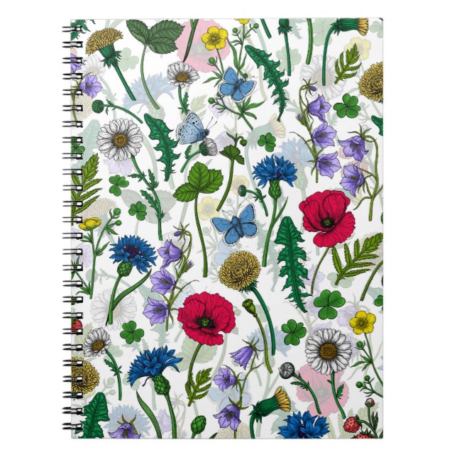 Wildflowers on off white notebook (Front)