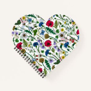 Wildflowers on off white notebook