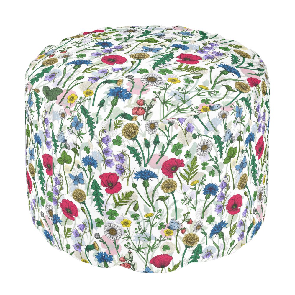 Wildflowers on off white pouf sold by POPOLAND 波寶島 | SKU 693281 ...