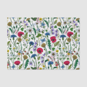 Wildflowers on off white tissue paper