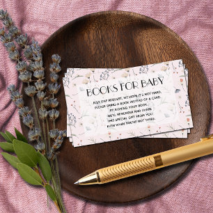 Wildflowers on Pink Gril Baby Book for Baby Enclosure Card