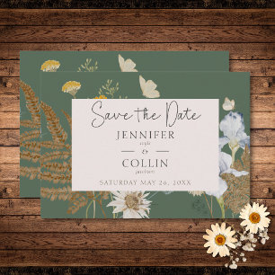 Wildflowers on Sage Wedding Save The Date
