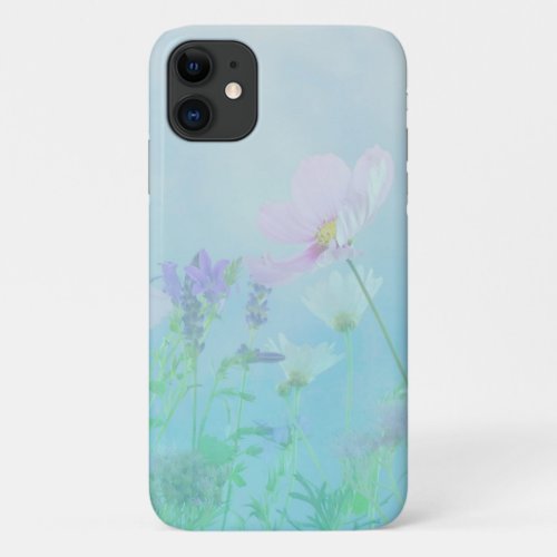 Wildflowers on Soft Blue Floral iPhone Case