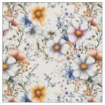 Wildflowers on White Fabric