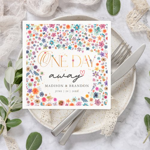 Wildflowers One Day Away Wedding Rehearsal Dinner Napkins