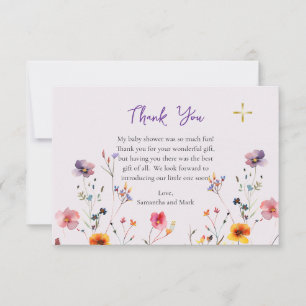 Wildflowers Orthodox Christian Baby Shower Thank You Card