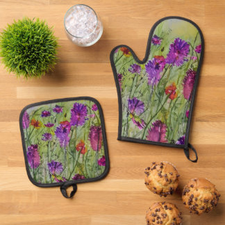 Wildflowers Oven Mitt and Potholder set