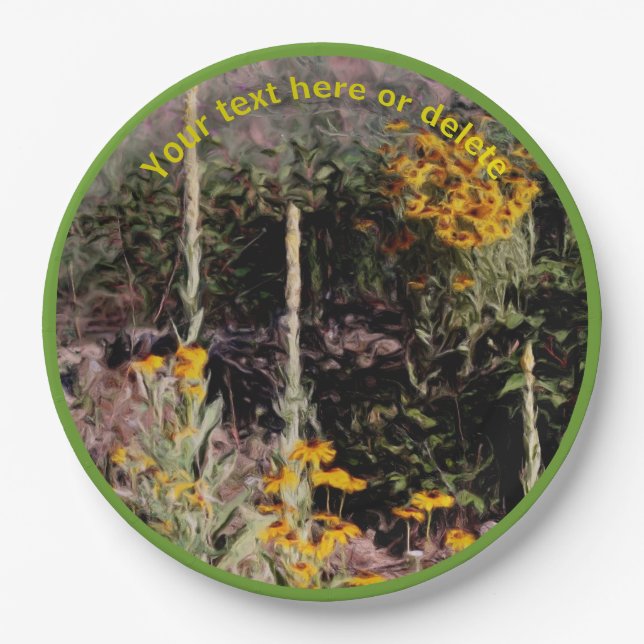 Wildflowers Painting Nature Personalized Party   Paper Plates (Front)