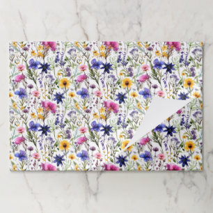 Wildflowers Paper Placemats, Garden Floral Mats