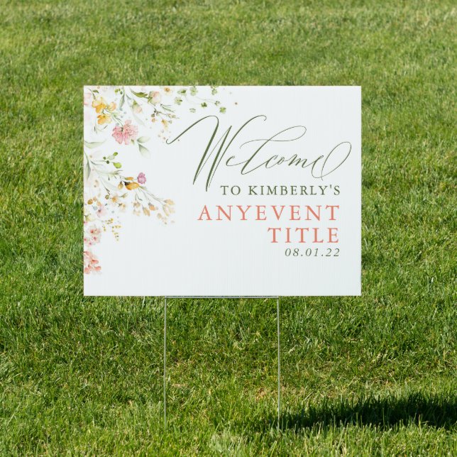 Wildflowers Party Directions Welcome Sign (Insitu)