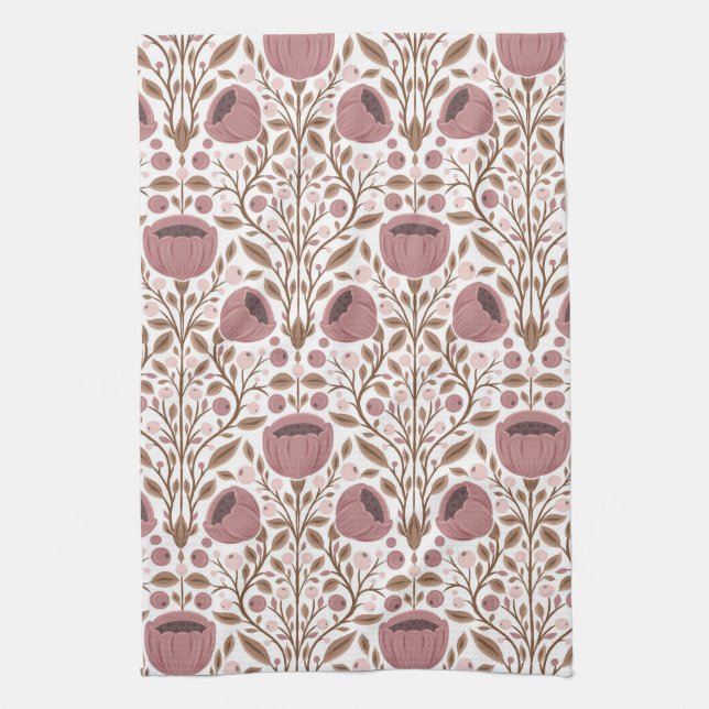 Wildflowers pattern kitchen towel (Vertical)