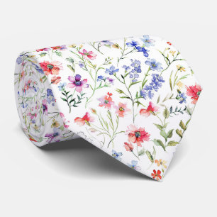 Wildflowers Pattern Neck Tie