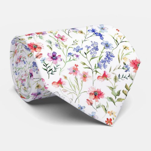 Wildflowers Pattern Neck Tie