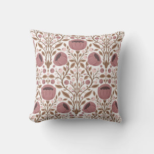 Wildflowers pattern throw pillow