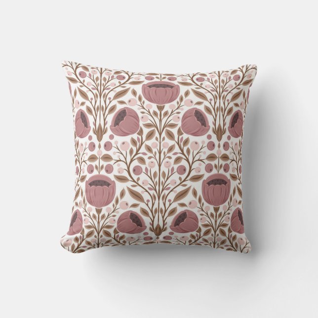 Wildflowers pattern throw pillow (Front)