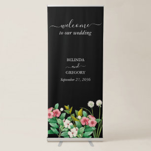 Wildflowers Periwinkle Black Wedding Welcome Sign