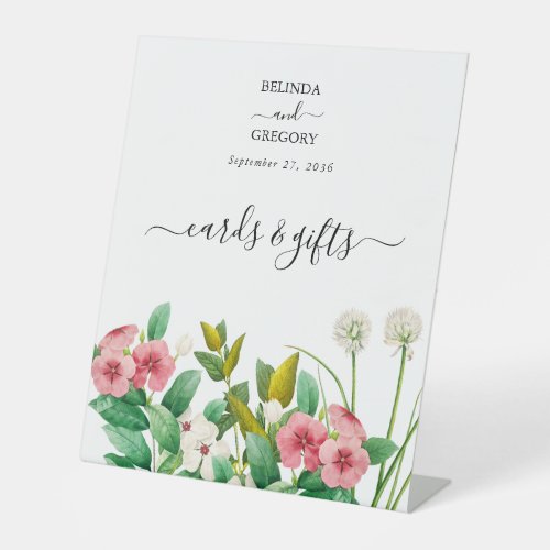 Wildflowers Periwinkle Cards  Gifts Wedding Pedestal Sign