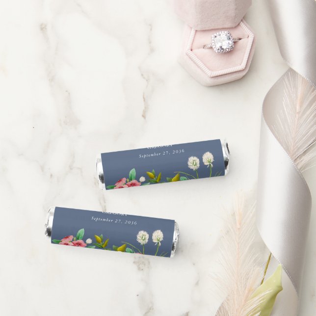 Wildflowers Periwinkle Dusty Blue Wedding  Breath Savers® Mints (Wedding)