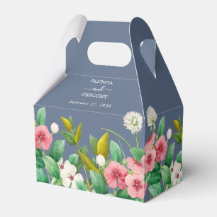 Wildflowers Periwinkle Dusty Blue Wedding Favor Boxes