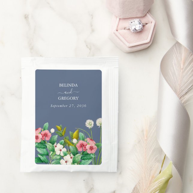 Wildflowers Periwinkle Dusty Blue Wedding  Tea Bag Drink Mix (Wedding)