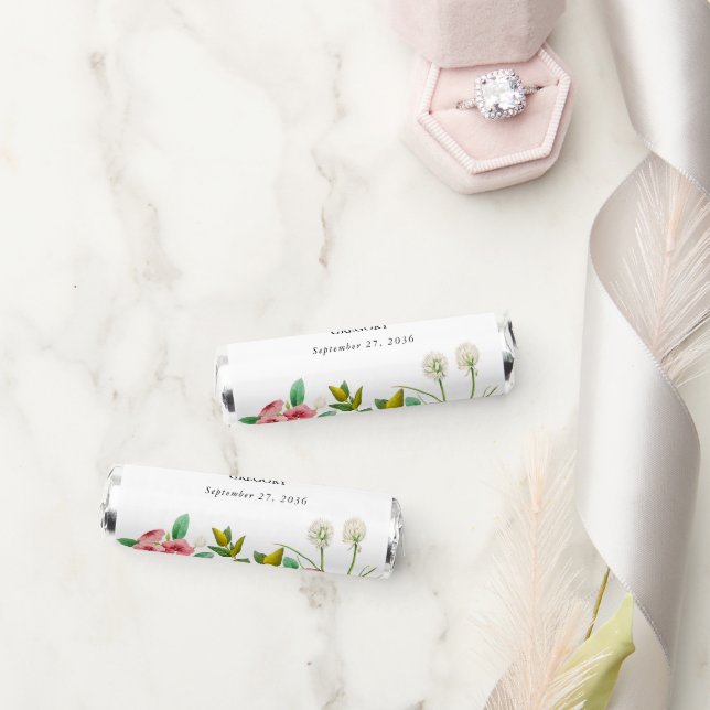 Wildflowers Periwinkle Watercolor Wedding  Breath Savers® Mints (Wedding)