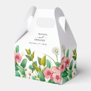 Wildflowers Periwinkle Watercolor Wedding  Favor Boxes
