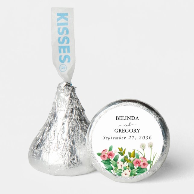 Wildflowers Periwinkle Watercolor Wedding  Hershey®'s Kisses® (Front)