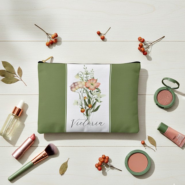 Wildflowers personalized  accessory pouch (Creator Uploaded)