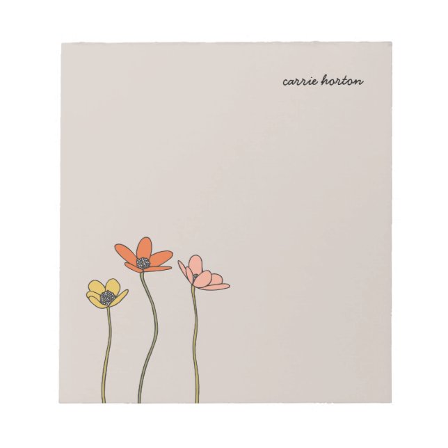Wildflowers Personalized Notepad (Front)