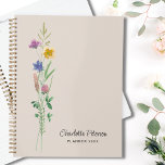 Wildflowers Personalized Planner<br><div class="desc">This floral planner features delicate watercolor wildflowers on a soft beige background. 
Easily customizable with your name and year.
Use the Design Tool to change the text size,  style,  or color.
Girly and feminine this design is perfect for home,  business,  school,  and college.
Original Watercolor © Michele Davies.</div>
