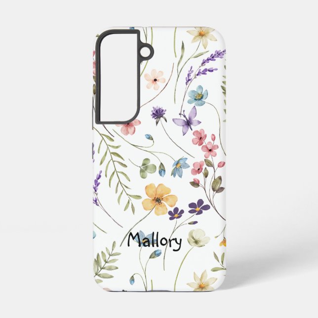 Wildflowers Personalized Samsung Galaxy Case (Back)
