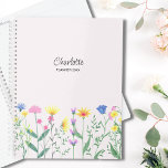 Wildflowers Personalized Script Name Pink Planner<br><div class="desc">This floral planner is decorated with hand-drawn wildflowers and stylish script typography on a soft pink background.
Easily customizable with your name and year.
Use the Design Tool to change the text size,  style,  or color.
Original Drawing © Michele Davies.</div>