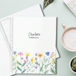 Wildflowers Personalized Script Name Planner<br><div class="desc">This floral planner is decorated with hand-drawn wildflowers and stylish script typography.
Easily customizable with your name and year.
Use the Design Tool to change the text size,  style,  or color.
Original Drawing © Michele Davies.</div>