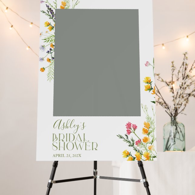 Wildflowers Photo Booth Bridal Shower Foam Board (In Situ (Stand))