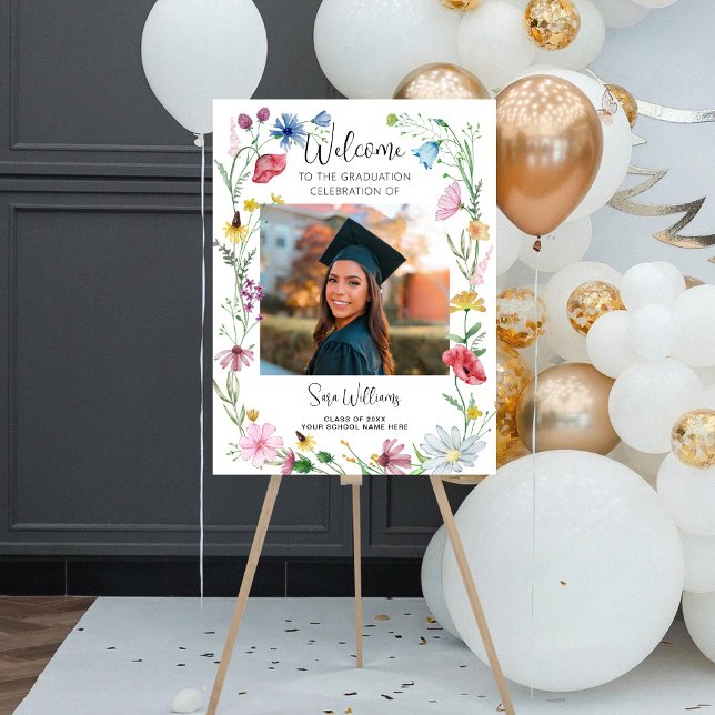 Wildflowers Photo Graduation Welcome Foam Board (Creator Uploaded)