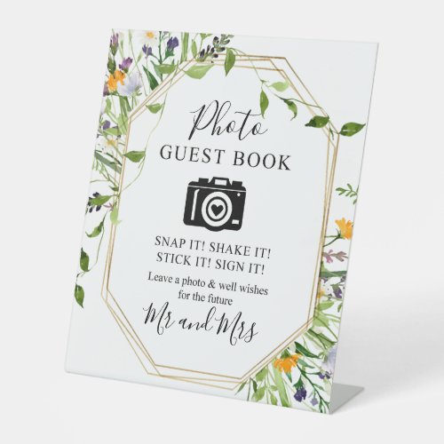 Wildflowers Photo Guest Book Camera Sign