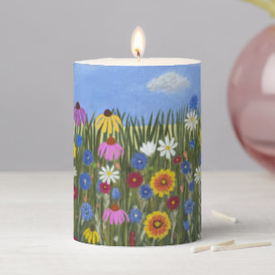 Wildflowers Pillar Candle