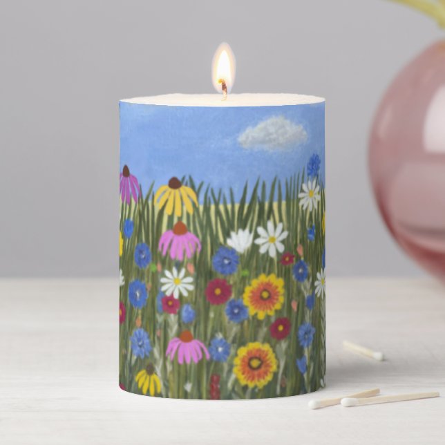 Wildflowers Pillar Candle (In Situ)