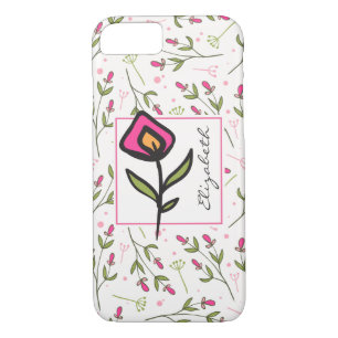 Wildflowers - Pink and Orange Petals Personalized iPhone 8/7 Case