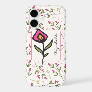 Wildflowers - Pink and Orange Petals Personalized iPhone 17 Case