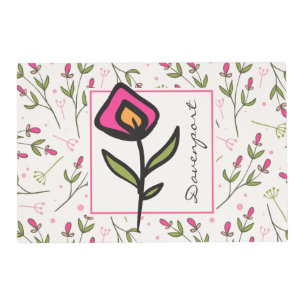 Wildflowers - Pink and Orange Petals Personalized Placemat