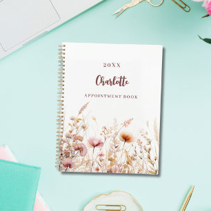 Wildflowers pink beige name appointments 2026 planner