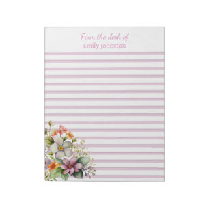 Wildflowers Pink Lined Notepad